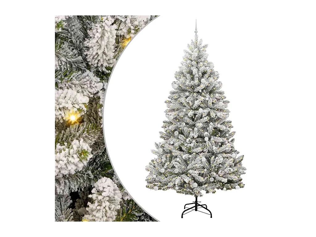 Sapin de Noël artificiel Vert et blanc 270 cm PVC et métal