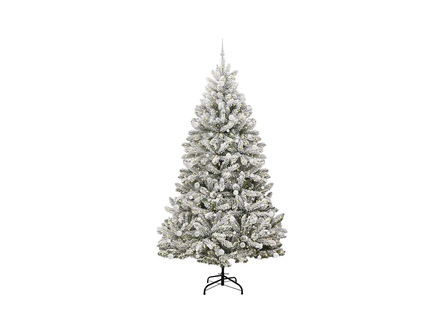 Sapin de Noël artificiel Vert et blanc 270 cm PVC et métal