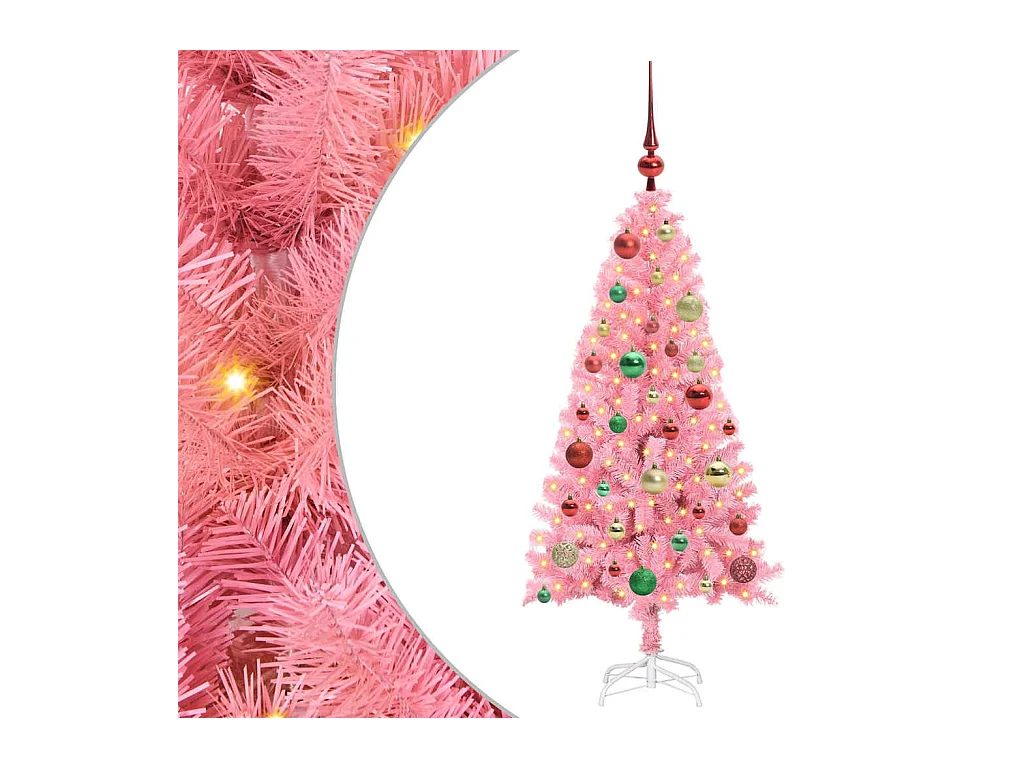 Kerstboom met 150 LED met standaard Roze 120 cm PVC