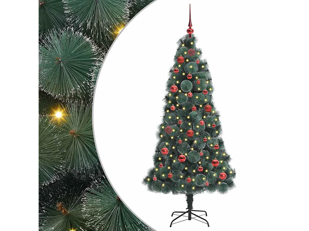 Arbre de Noël artificiel pré-éclairé avec ensemble de boules