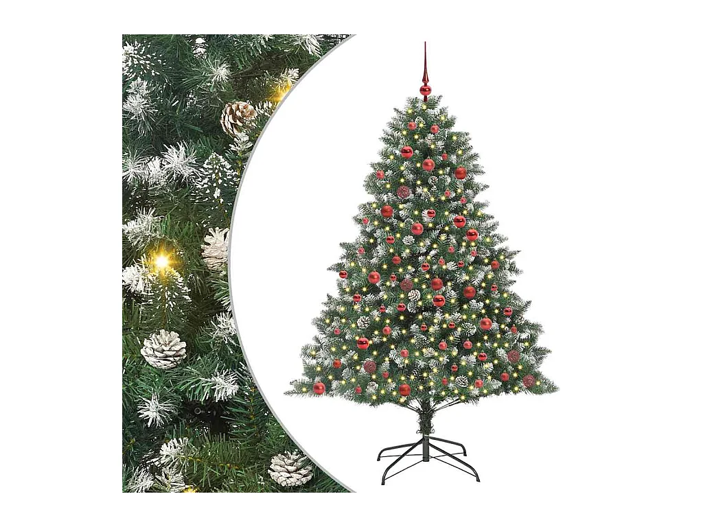 Sapin de Noël artificiel avec 300 LED Vert 126 x 126 x 180 cm