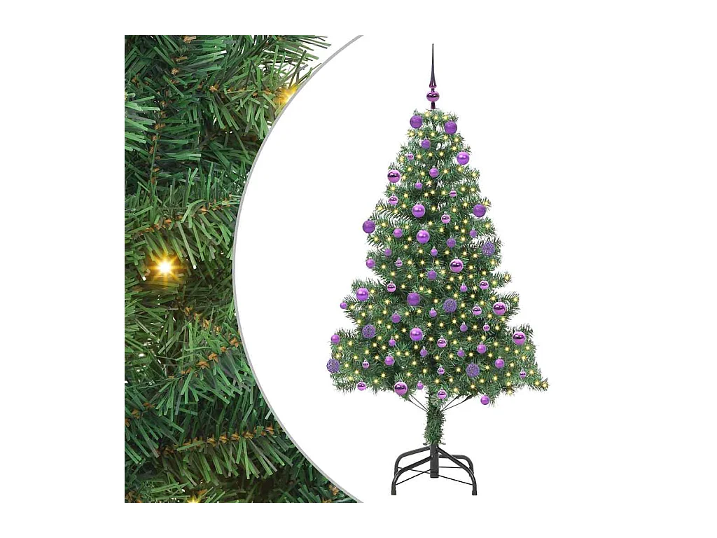 Árbol de Navidad con 300 LED con soporte Verde 180 cm PVC