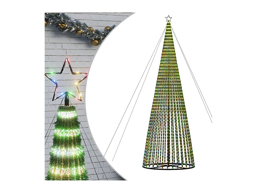 Sapin de Noël à LED 1544 LED colorées 500 cm