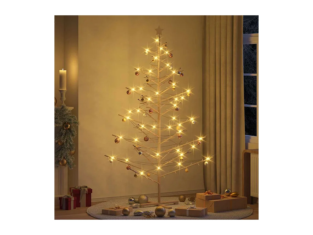 Arbre de Noël en bois Naturel 210 cm Bois massif en pin
