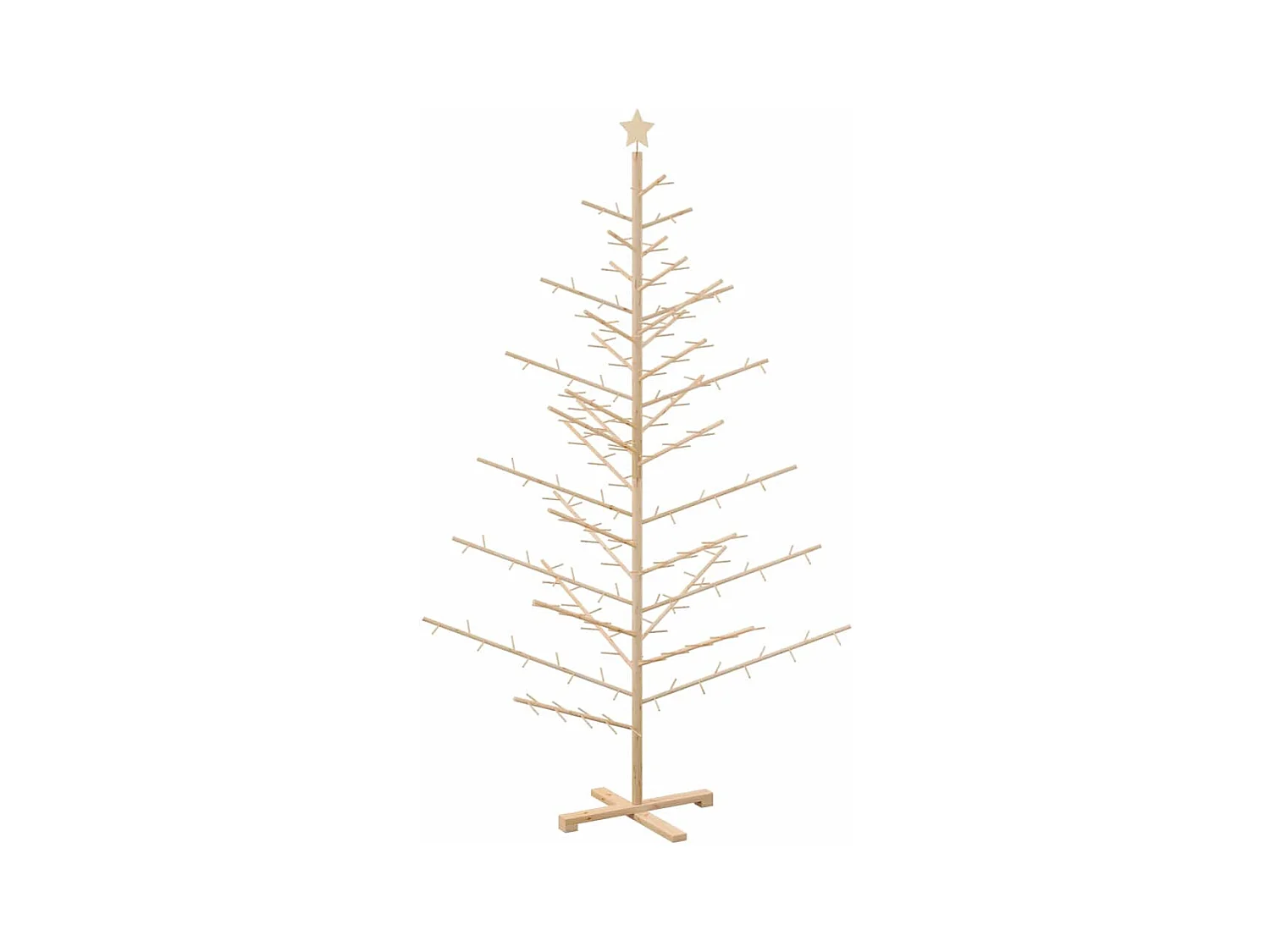 Arbre de Noël en bois Naturel 210 cm Bois massif en pin