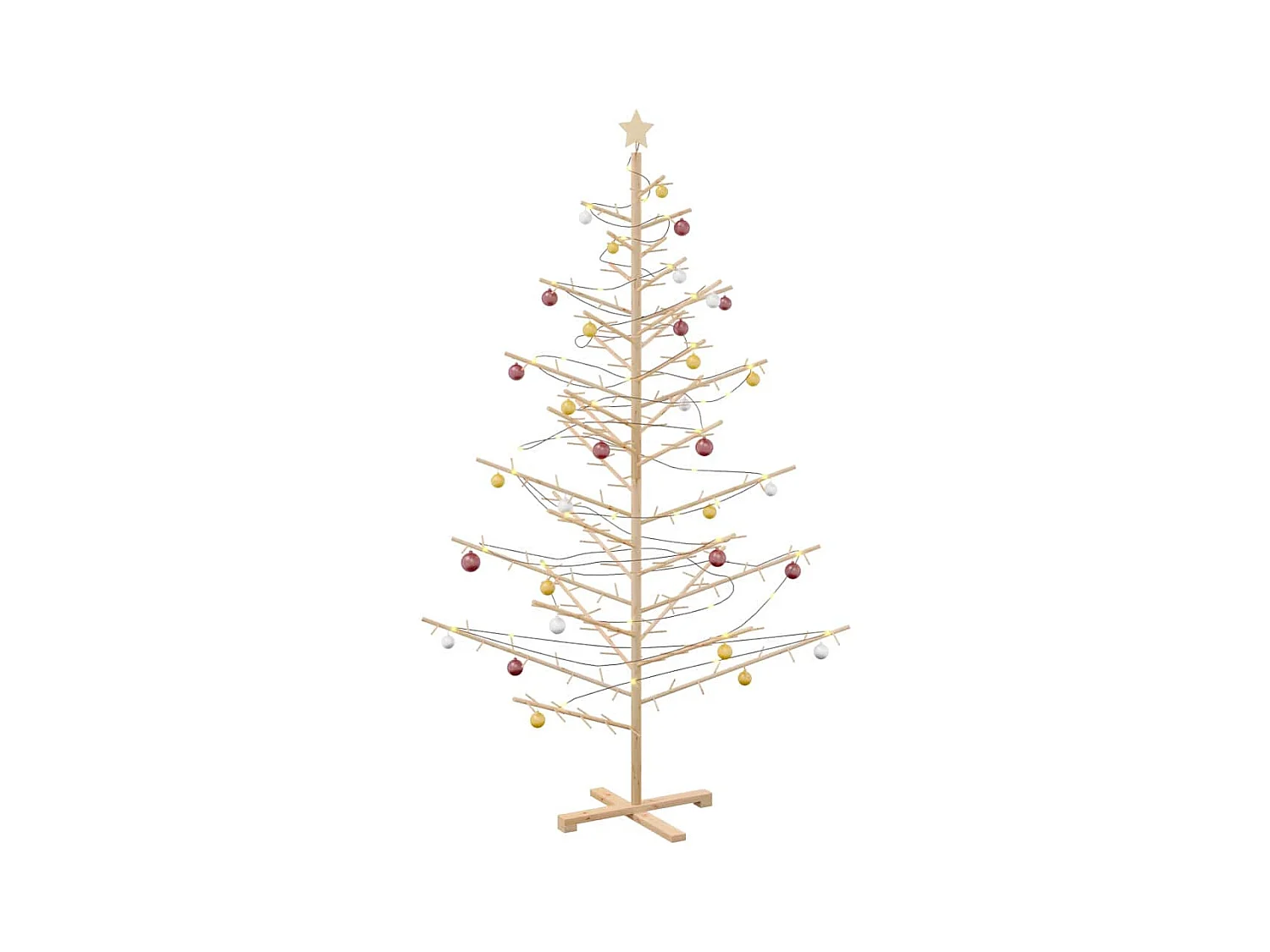 Arbre de Noël en bois Naturel 210 cm Bois massif en pin