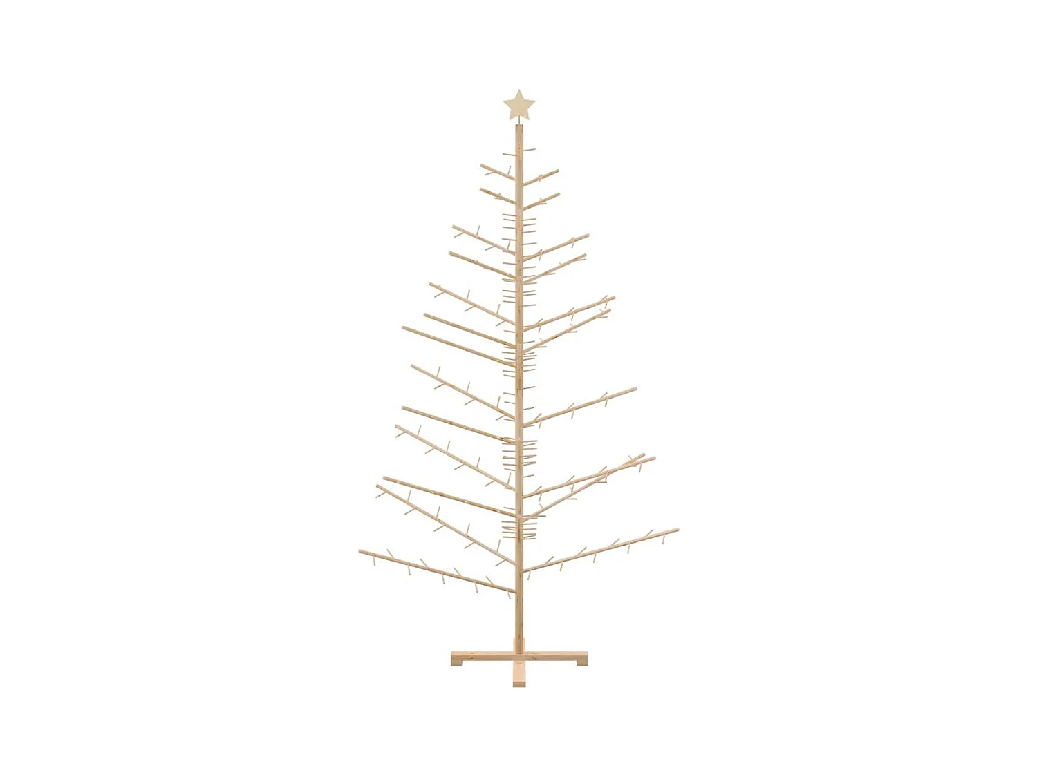 Arbre de Noël en bois Naturel 210 cm Bois massif en pin