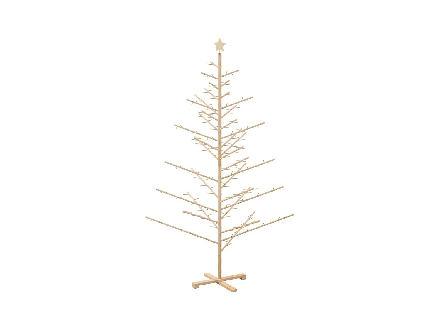 Arbre de Noël en bois Naturel 210 cm Bois massif en pin