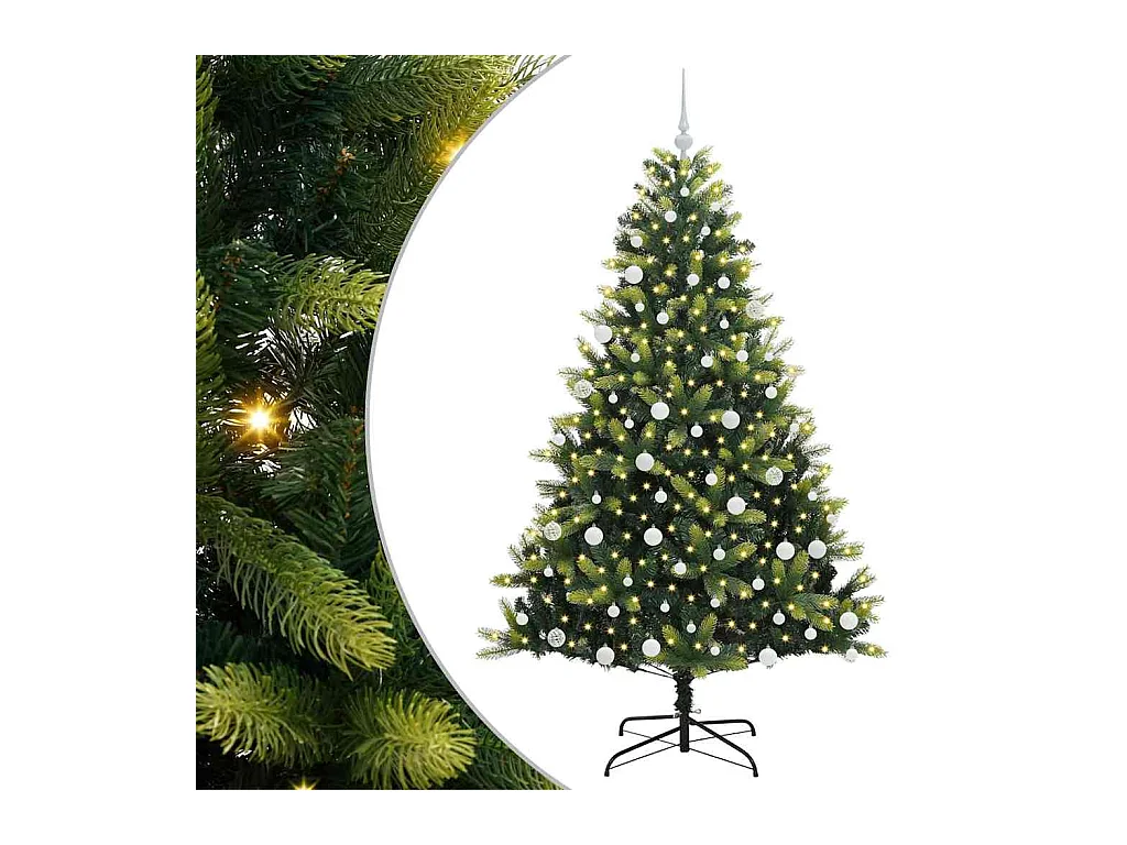 Árbol de Navidad Artificial Plegable 300 LEDs Verde 180 cm