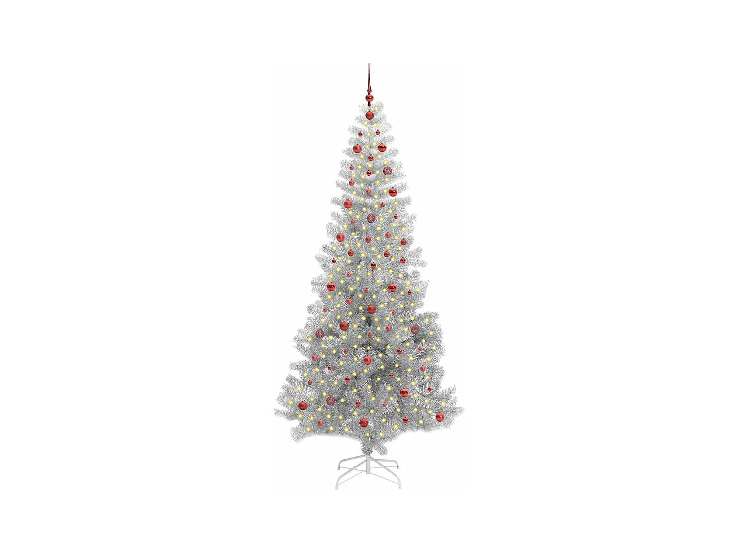 Sapin de Noël avec 300 LED avec support Argent 240 cm PET