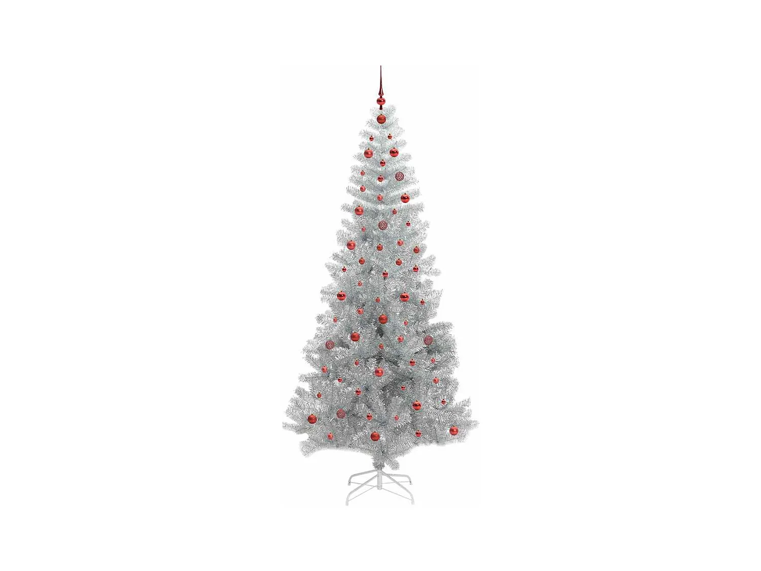 Sapin de Noël avec 300 LED avec support Argent 240 cm PET