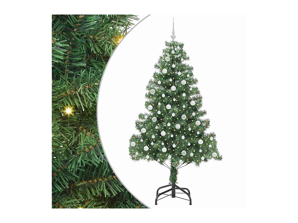 Árvore de Natal com 300 LEDs com suporte Verde 210 cm PVC