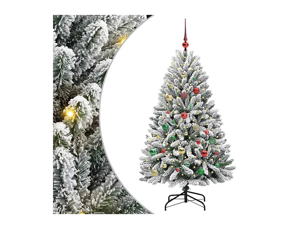 Sapin de Noël artificiel Vert et blanc 150 cm PVC et métal
