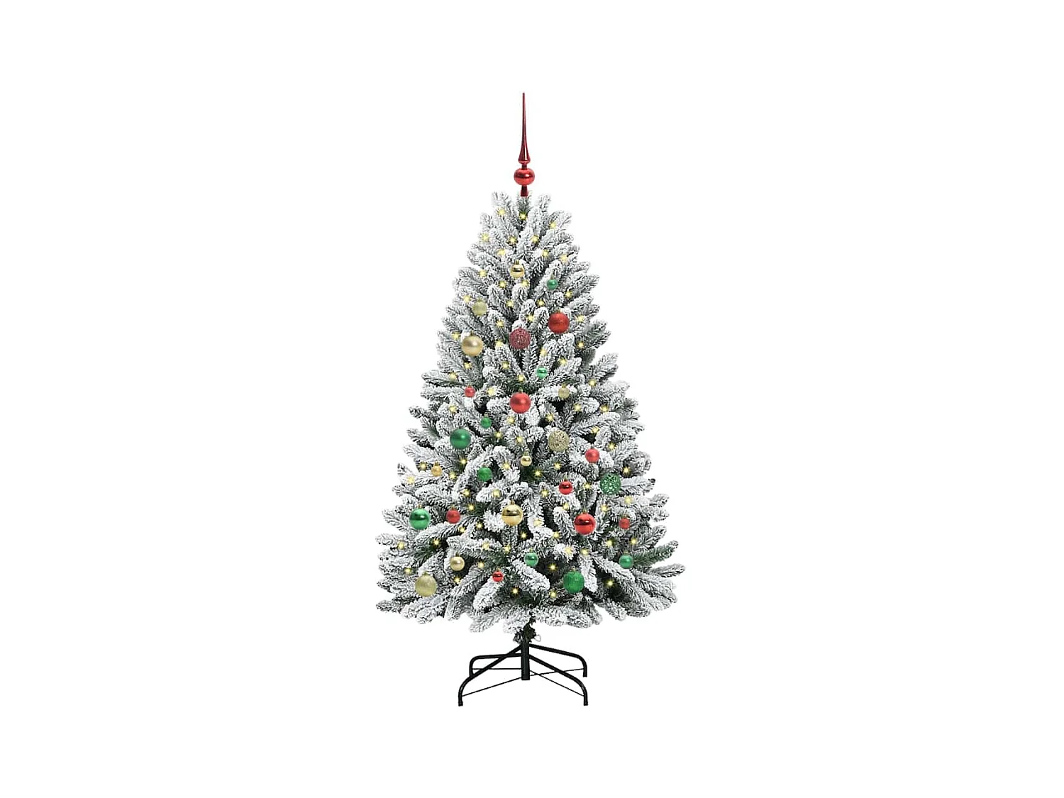 Sapin de Noël artificiel Vert et blanc 150 cm PVC et métal