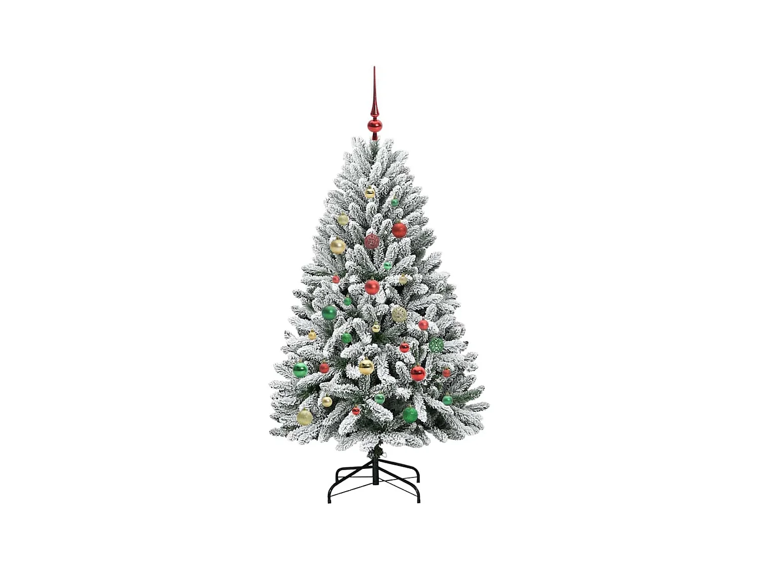 Sapin de Noël artificiel Vert et blanc 150 cm PVC et métal