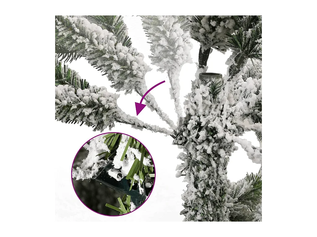 Sapin de Noël artificiel à charnières avec neige floquée 270 cm