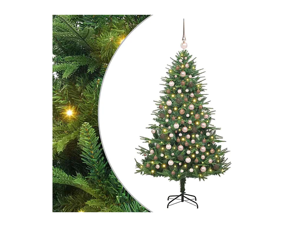 Kunstkerstboom met LED -striplichten Anders Groen 180 cm PVC