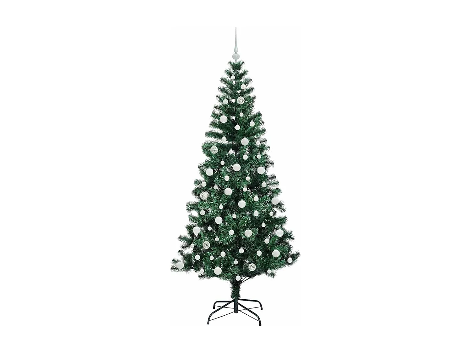 Sapin de Noël artificiel pré-éclairé Vert 210 cm PVC et métal