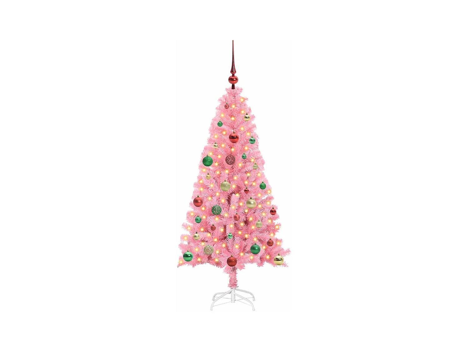 Sapin de Noël avec 150 LED avec support Rose 150 cm PVC
