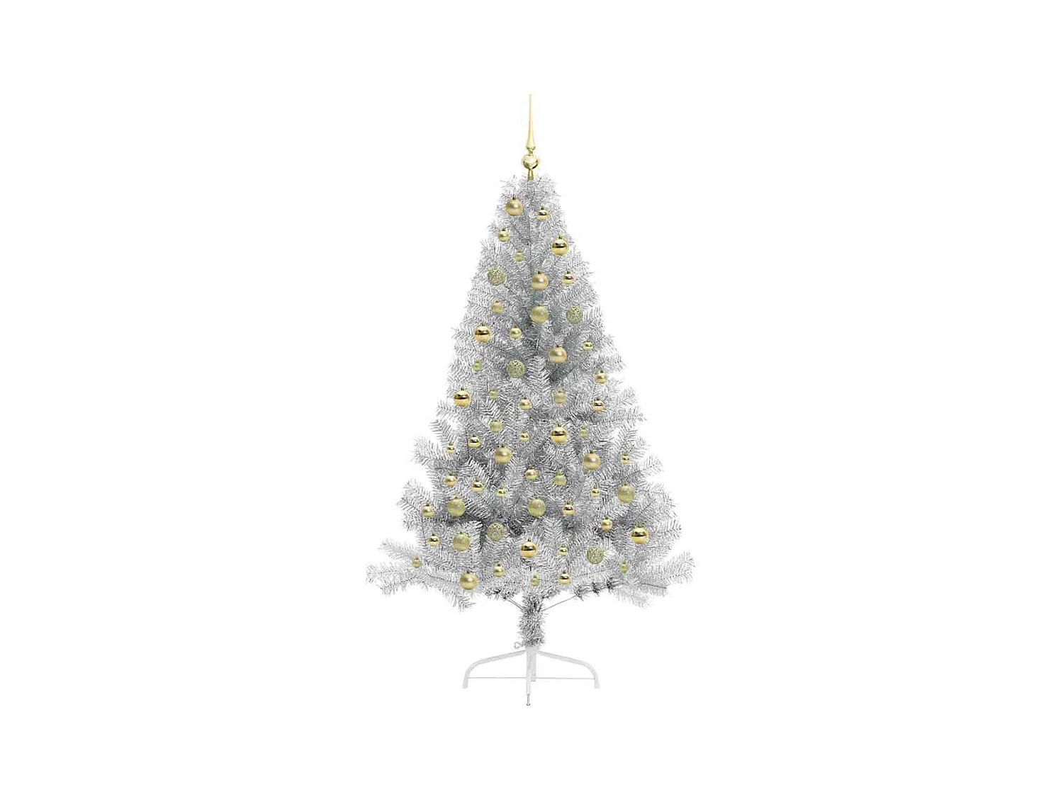 Sapin de Noël artificiel pré-éclairé Argent 180 cm PET