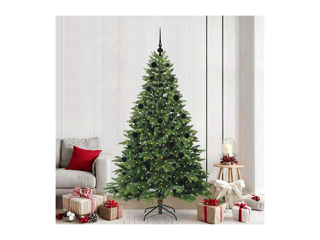 Árbol de Navidad artificial con 300 LED Verde 210 cm PE y PVC