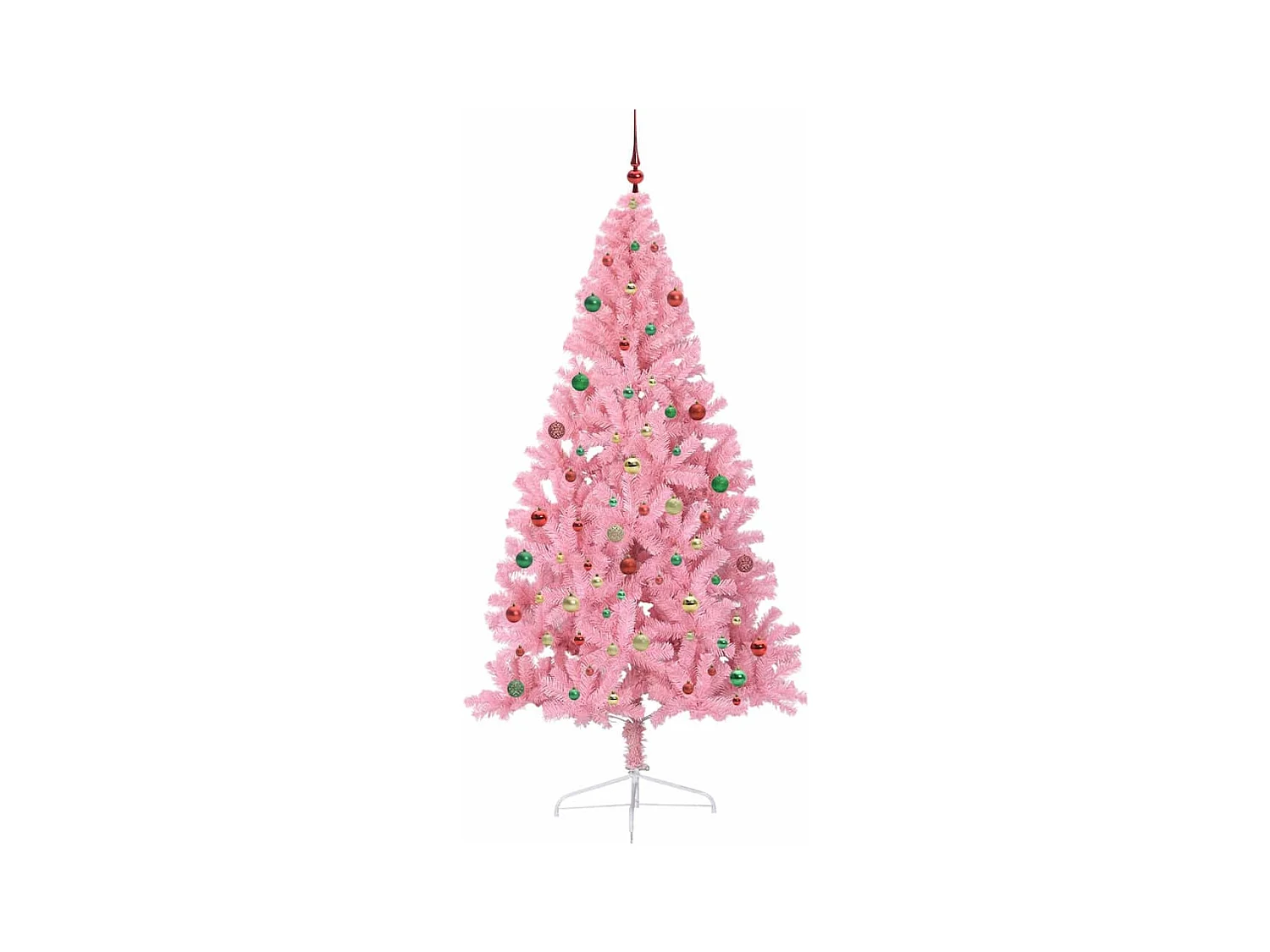 Sapin de Noël artificiel pré-éclairé Rose 210 cm PVC