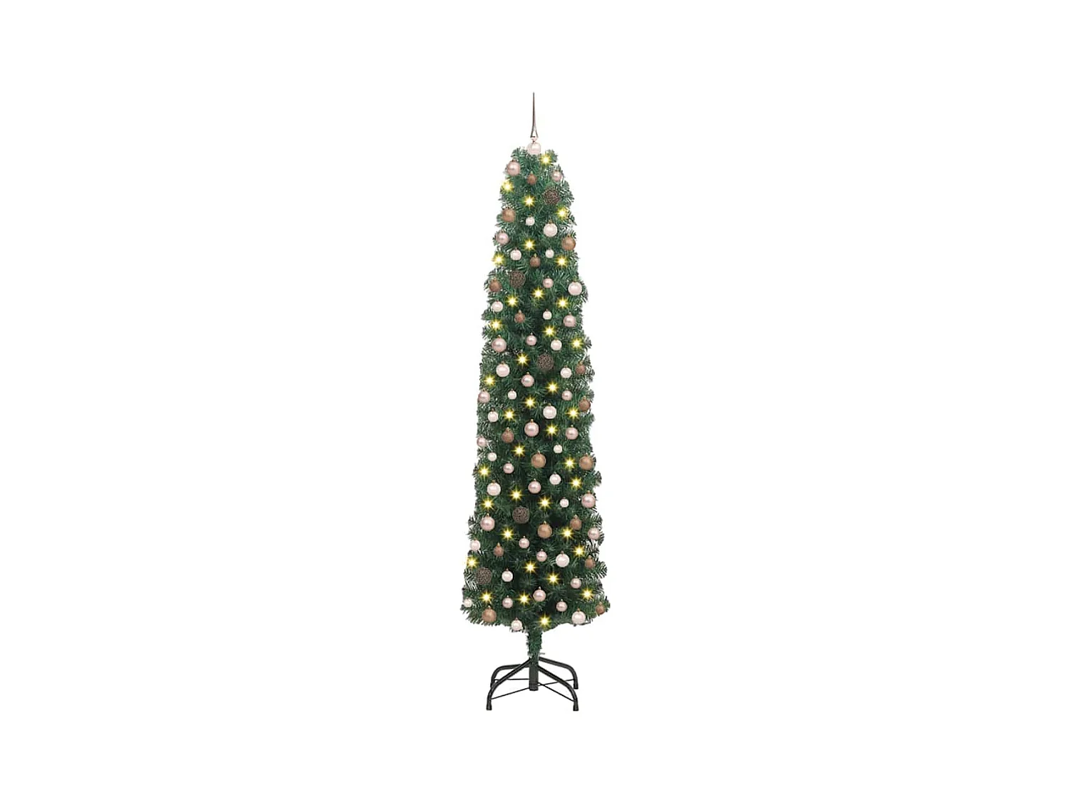 Árbol de Navidad artificial Verde 210 cm PVC, Acero y Plástico
