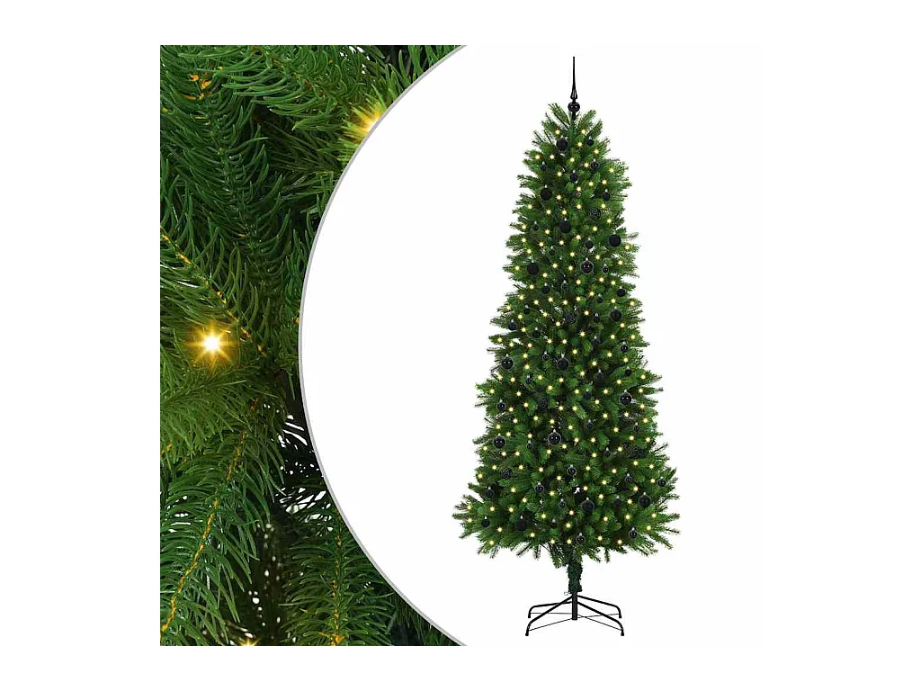 Sapin de Noël avec 300 LED avec support Vert 240 cm PE