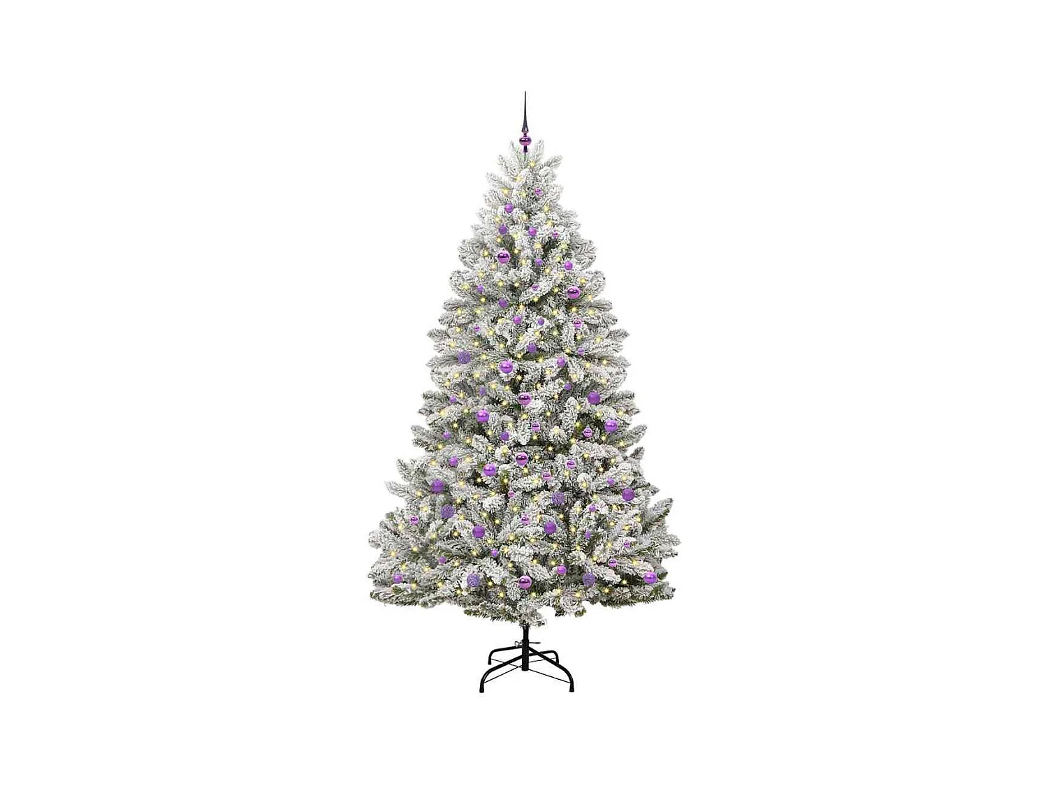 Sapin de Noël artificiel Vert et blanc 240 cm PVC et métal