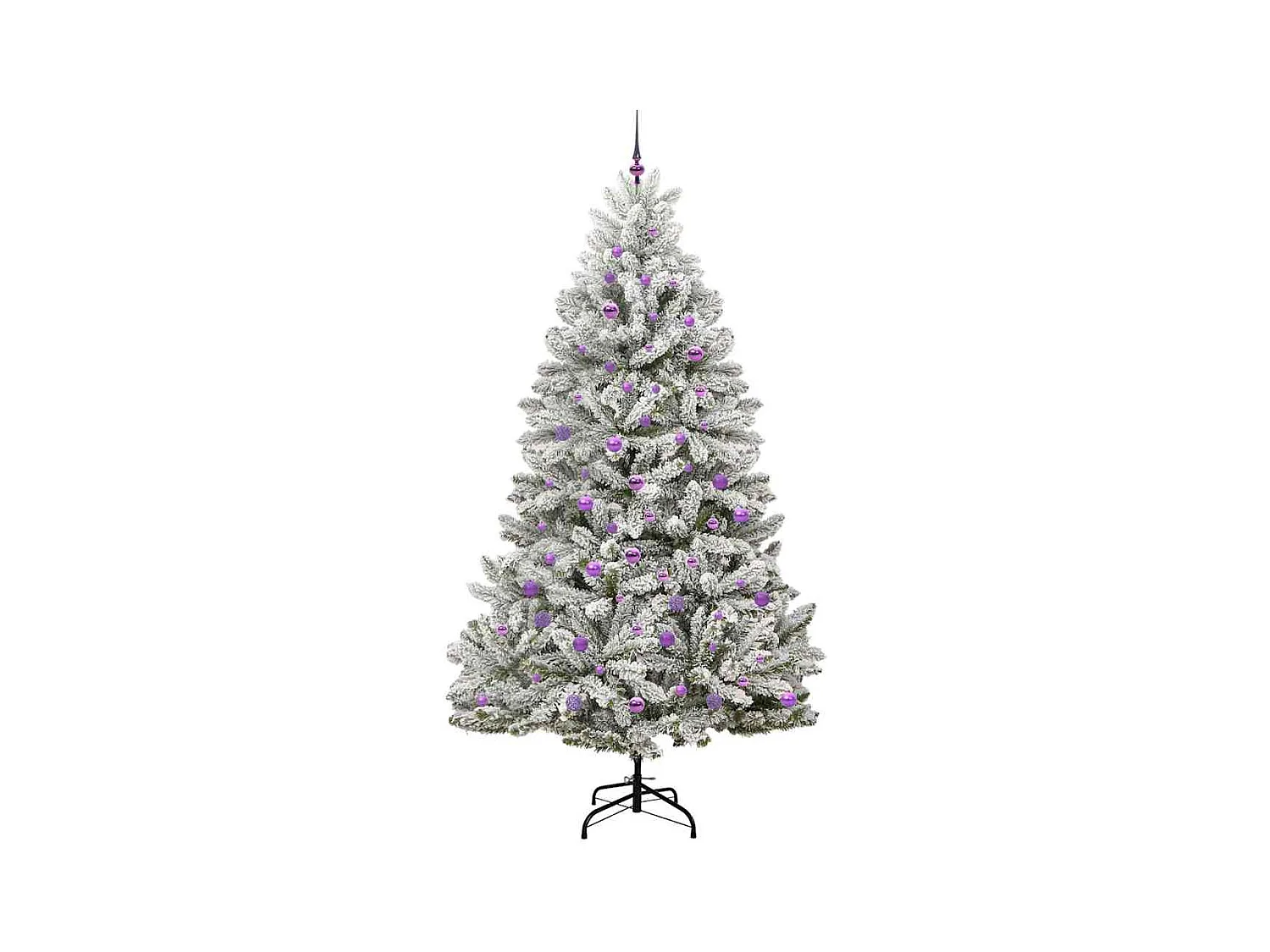 Sapin de Noël artificiel Vert et blanc 240 cm PVC et métal