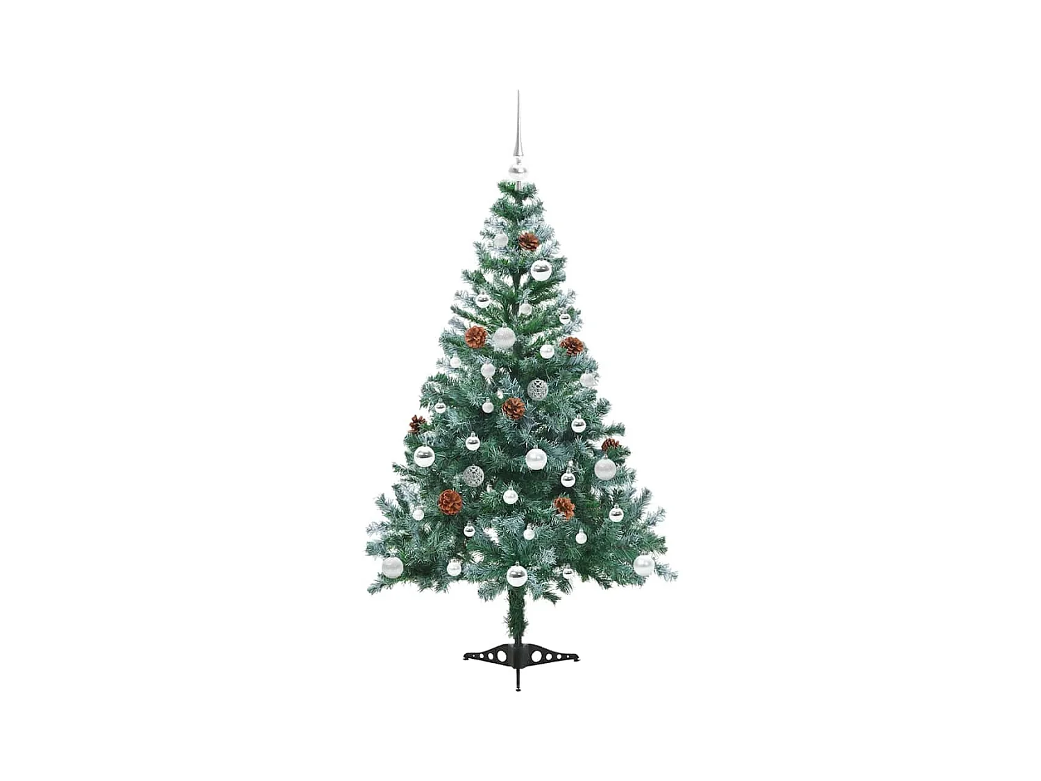 Sapin de Noël artificiel avec 150 LED Vert 150 cm PVC et Acier