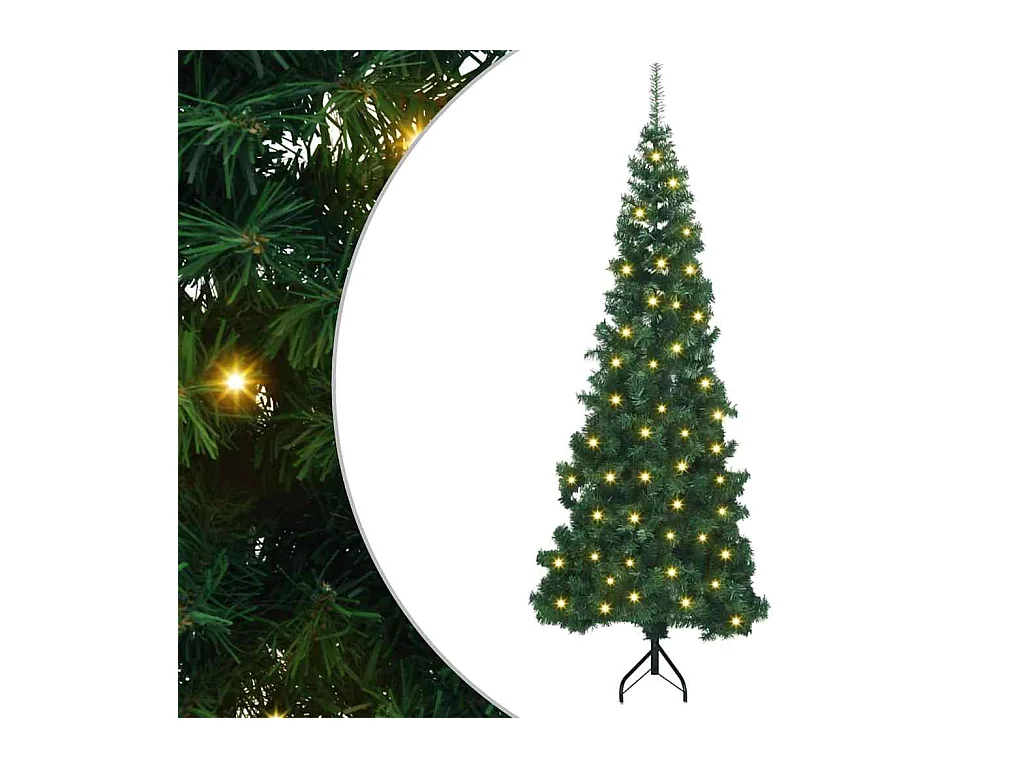 Arbre de Noël artificiel d'angle Vert 240 cm PVC et métal