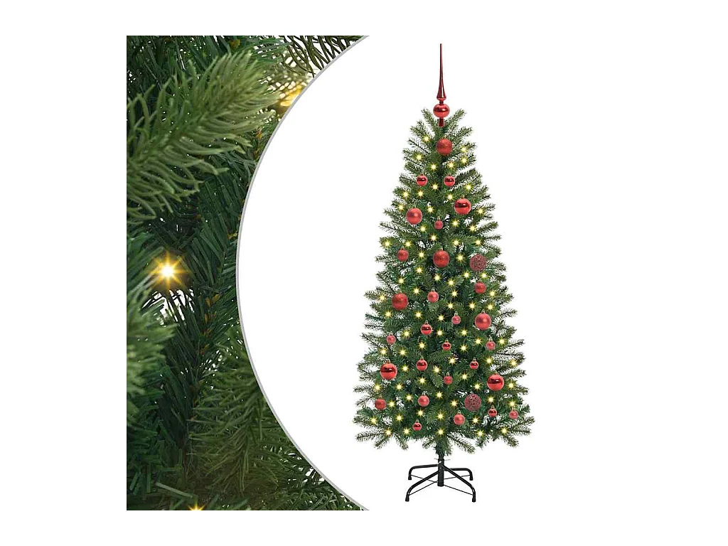 Sapin de Noël artificiel avec 150 LED Vert 150 cm PE et PVC