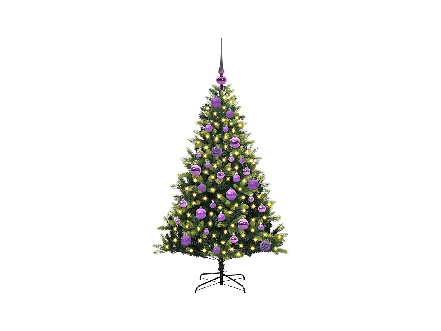 Arbre de Noël artificiel à charnières 150 LED Vert 120 cm