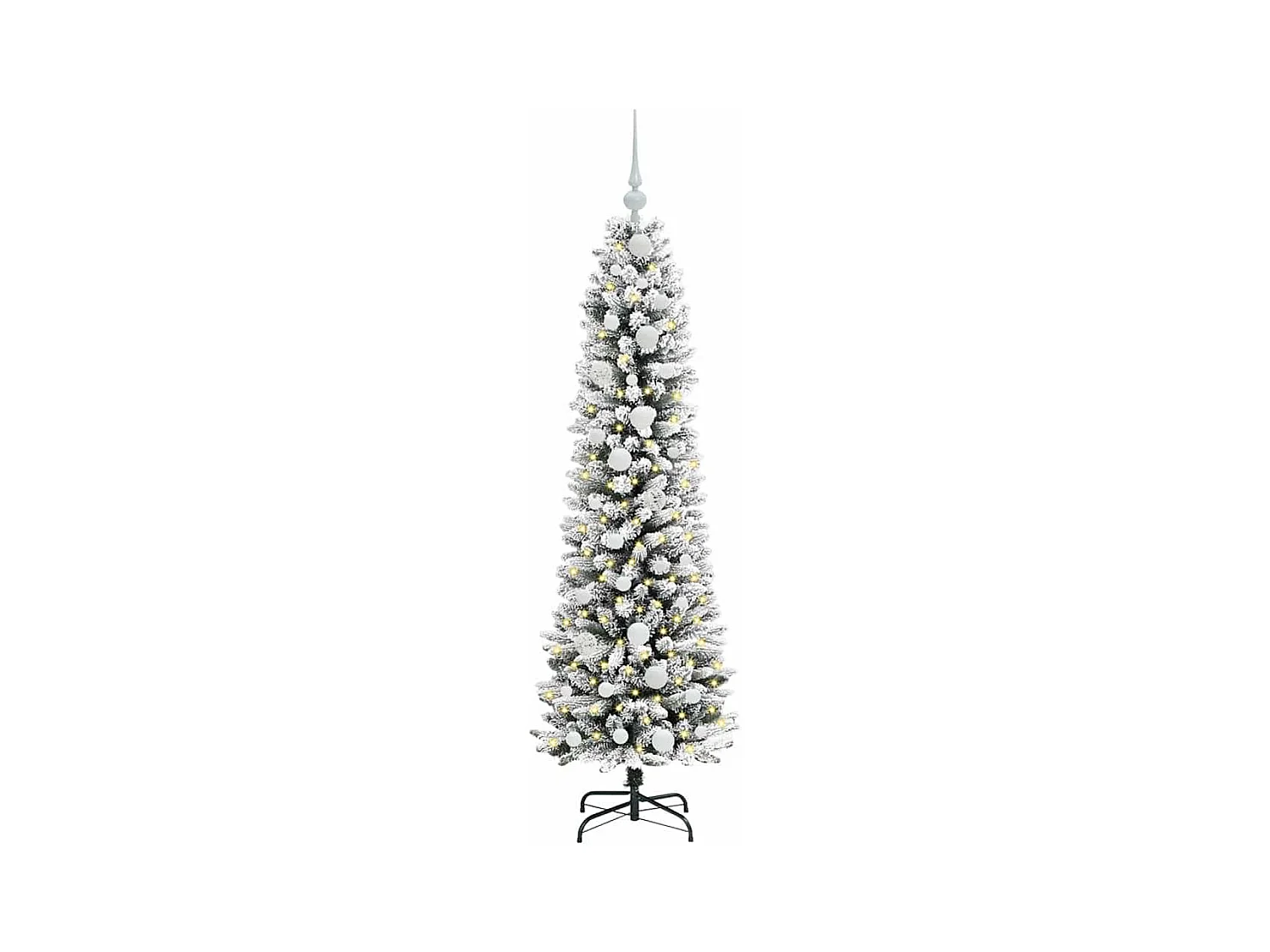 Sapin de Noël artificiel avec 150 LED Vert et blanc 150 cm