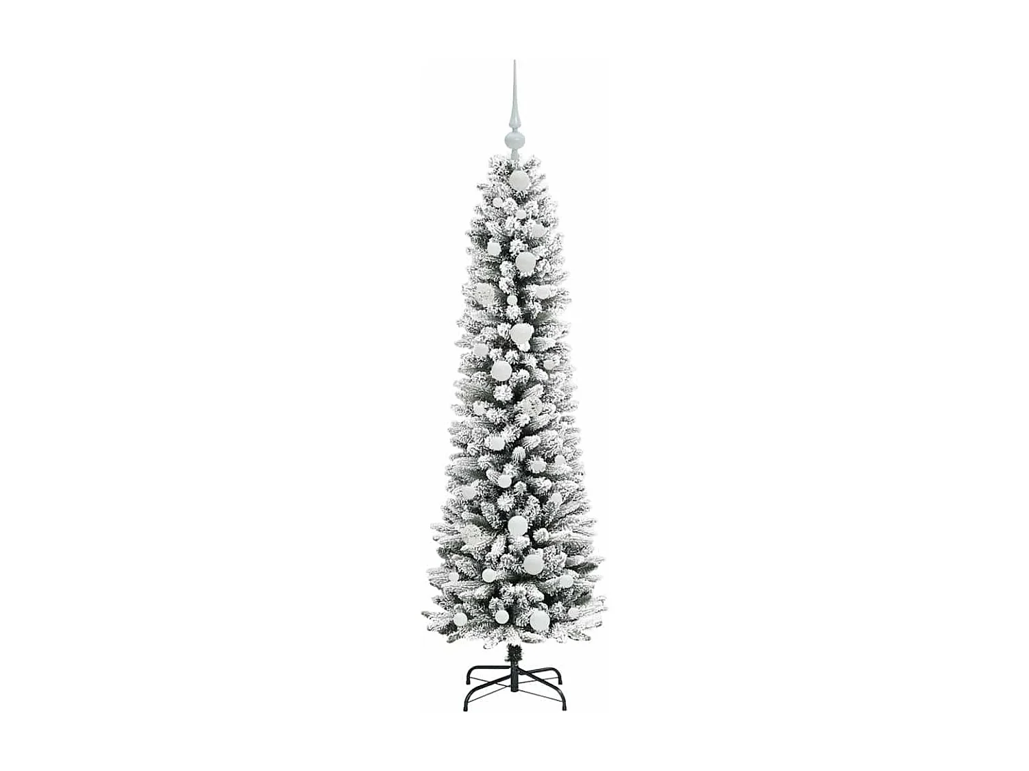 Kunstkerstboom Groen en wit 150 cm PVC en Metaal en Plastic