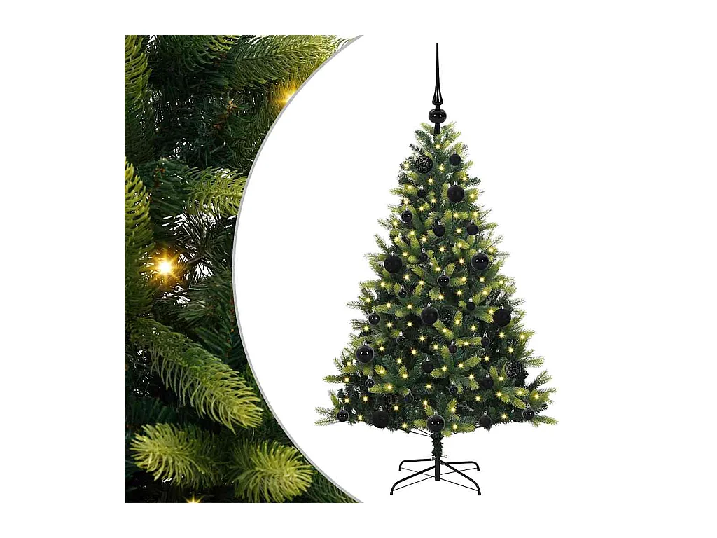 Arbre de Noël artificiel à branches articulées avec 150 LEDs