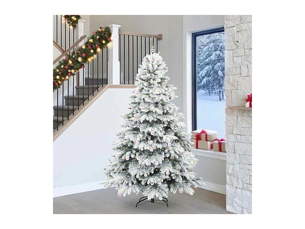 Sapin de Noël artificiel avec 300 LED Vert 240 cm PE et PVC