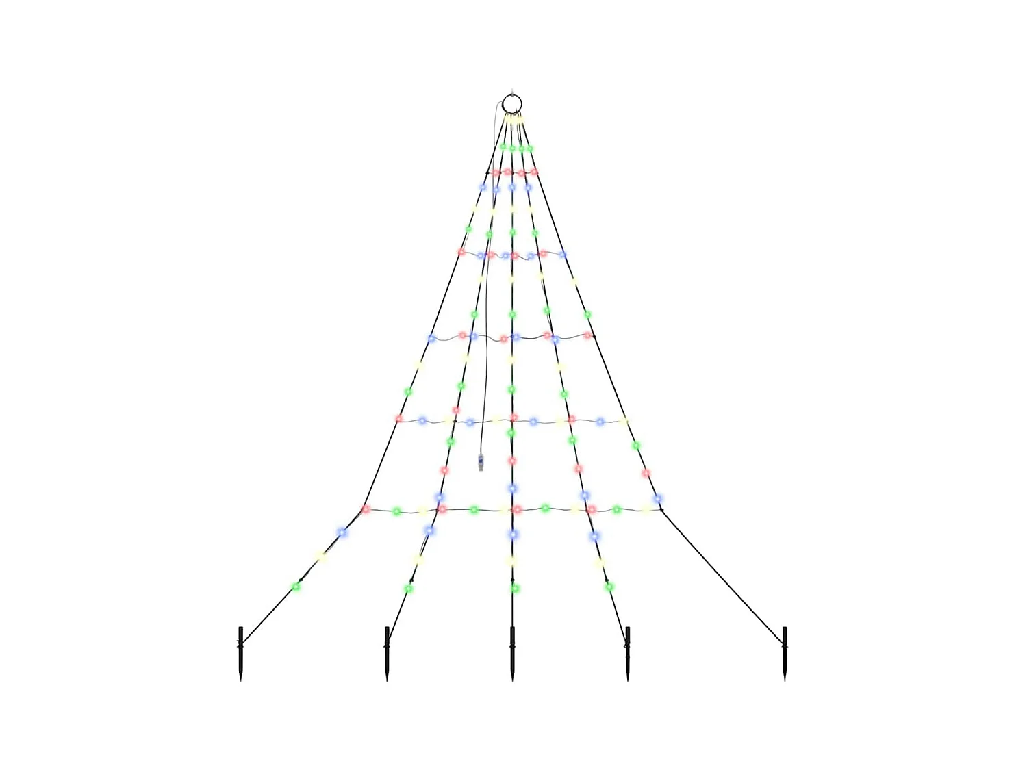 LED kerstboom met 112 LED Multikleur 182 cm Metaal