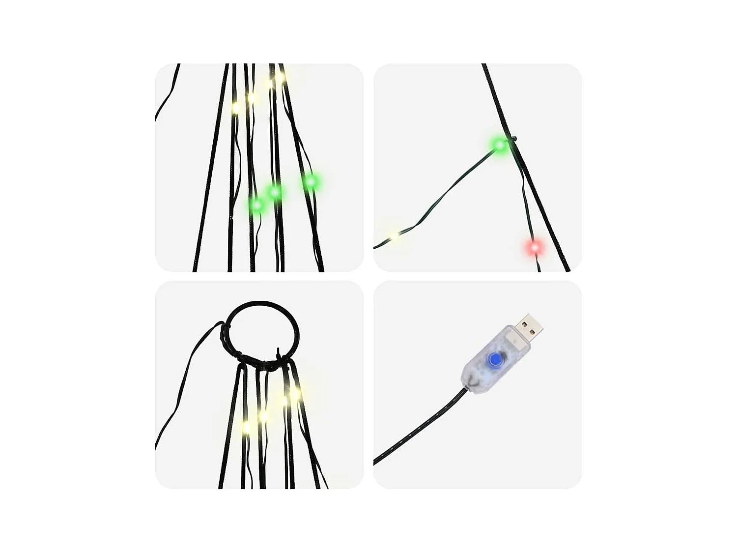 LED kerstboom met 112 LED Multikleur 182 cm Metaal