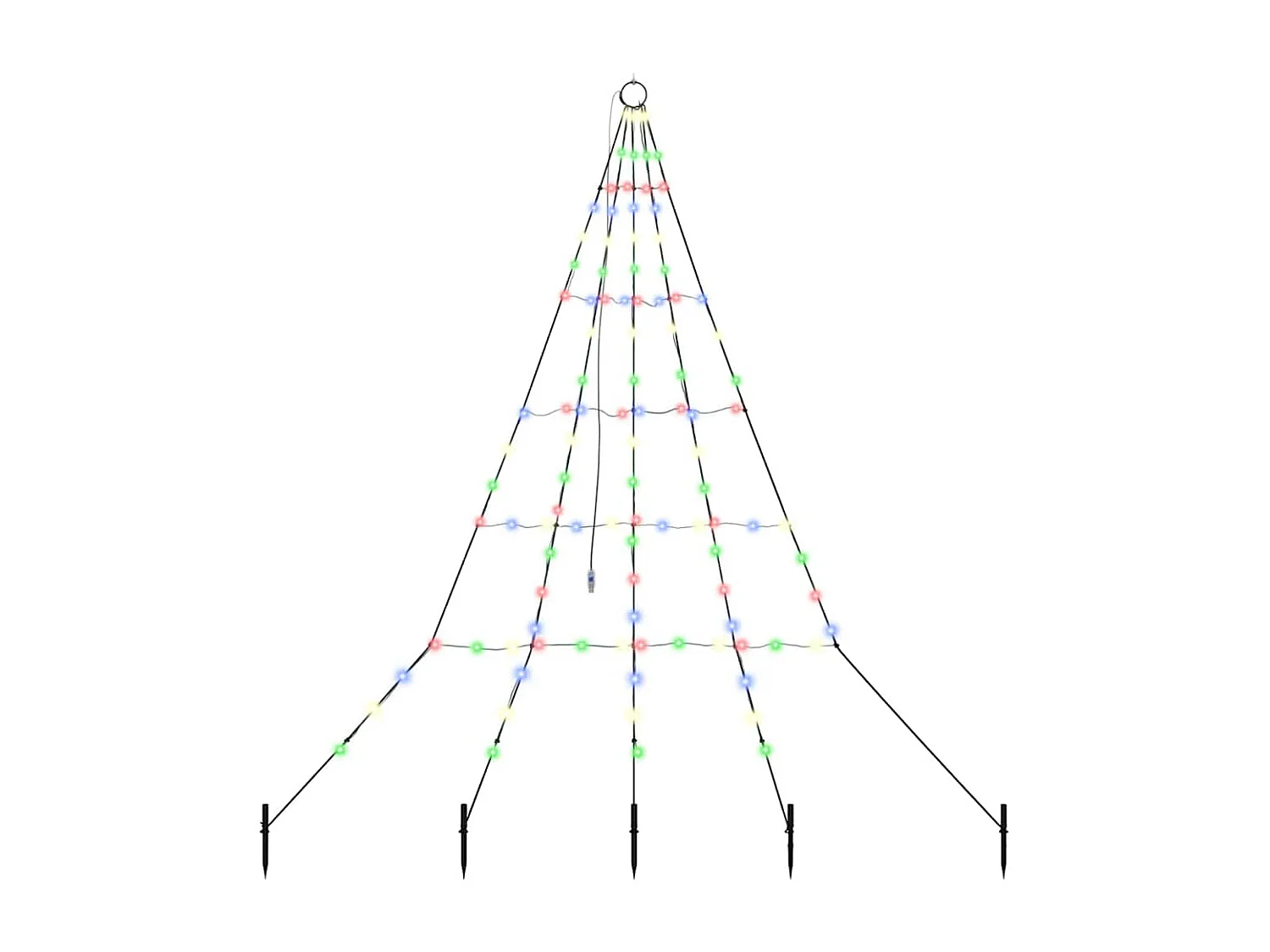 Arbre de Noël LED avec 112 LED Multicolore 182 cm Métal