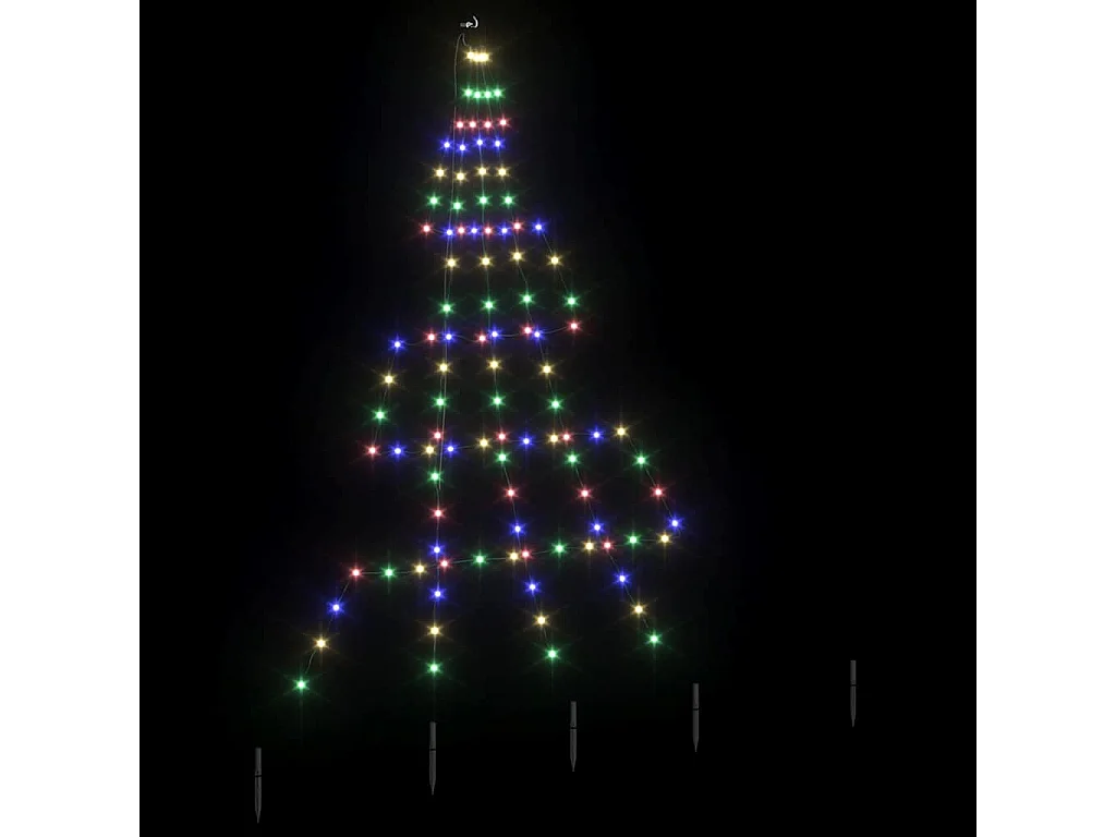 Arbre de Noël LED avec 112 LED Multicolore 182 cm Métal