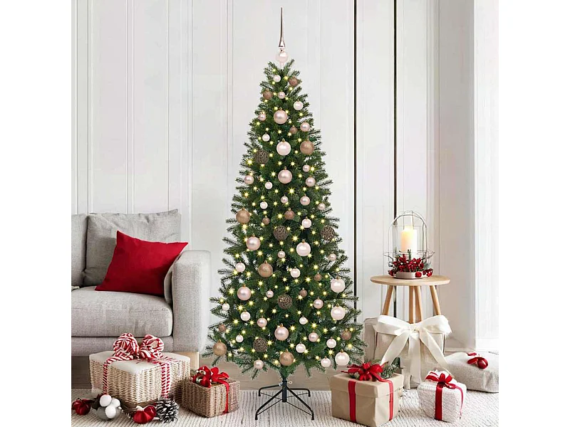 Sapin de Noël artificiel avec 300 LED Vert 180 cm PE et PVC