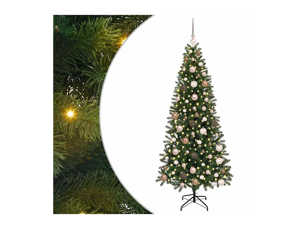 Sapin de Noël artificiel avec 300 LED Vert 180 cm PE et PVC
