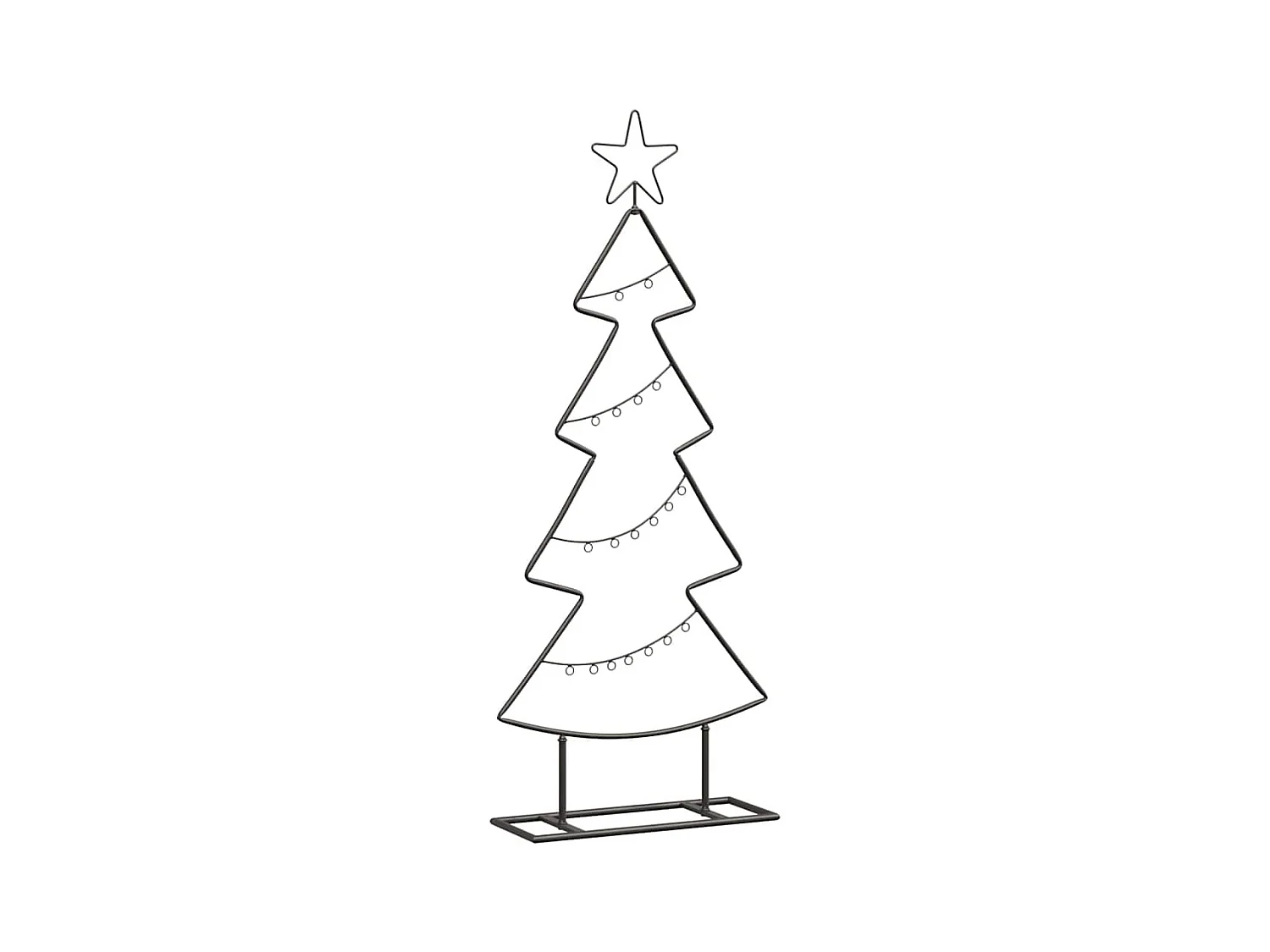 Árbol de Navidad de metal con soporte Negro 90 cm Acero
