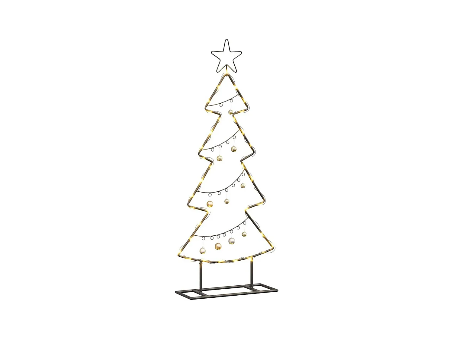 Árbol de Navidad de metal con soporte Negro 90 cm Acero