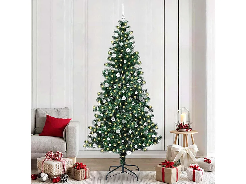 Árbol de Navidad Artificial Preiluminado Verde 240 cm
