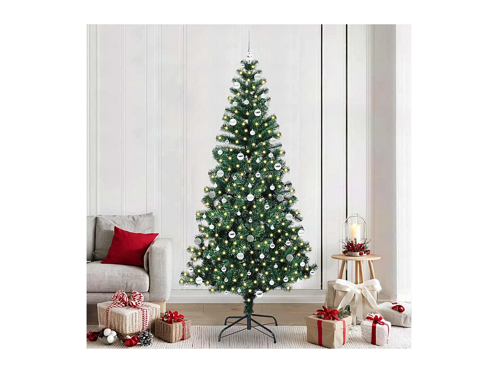 Árbol de Navidad Artificial Preiluminado Verde 240 cm