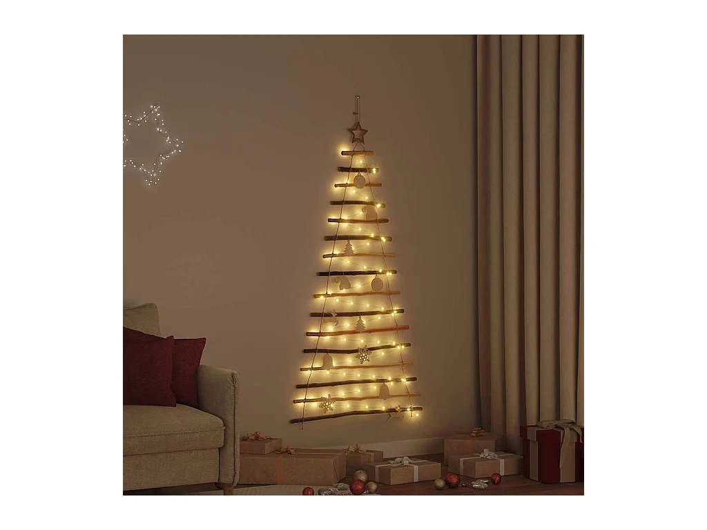 Árbol de Navidad Natural 150 cm madera maciza de fresno