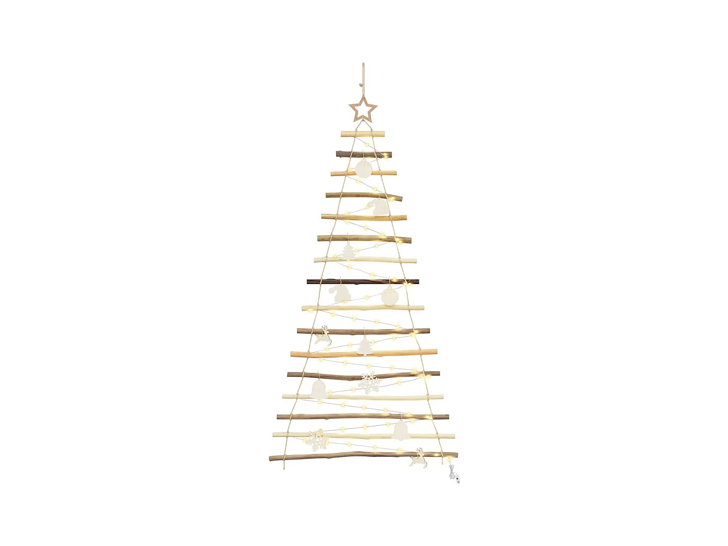 Árbol de Navidad Natural 150 cm madera maciza de fresno